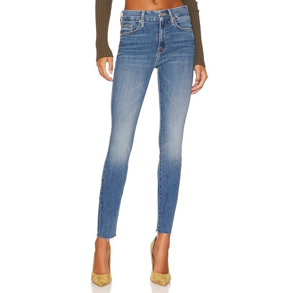 Mother Jeans The Looker Ankle Fray Healing Jar Women 24 Light Whiskering Stretch